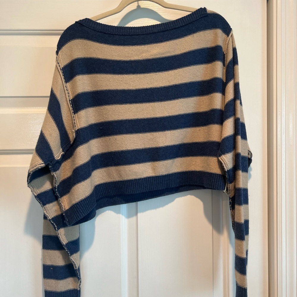 Cropped Striped Knit Sweater- WE-The-Free